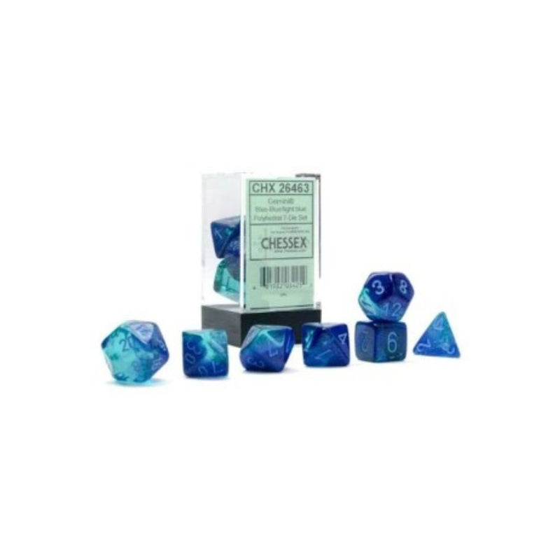 Gemini: 7Pc Polyhedral Blue / Light Blue Luminary