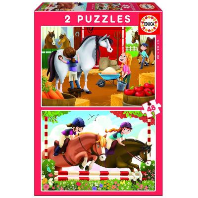 Puzzle 2 x 48: Chevaux