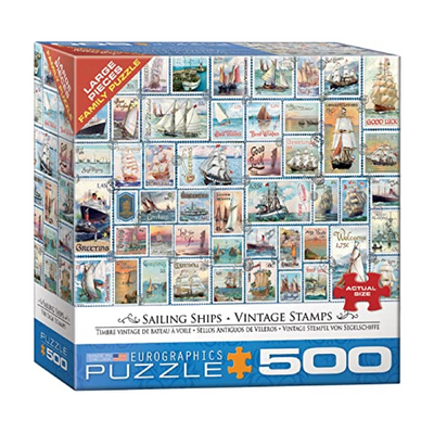 Puzzle 500: Sailing Ships - Vintage Stamps
