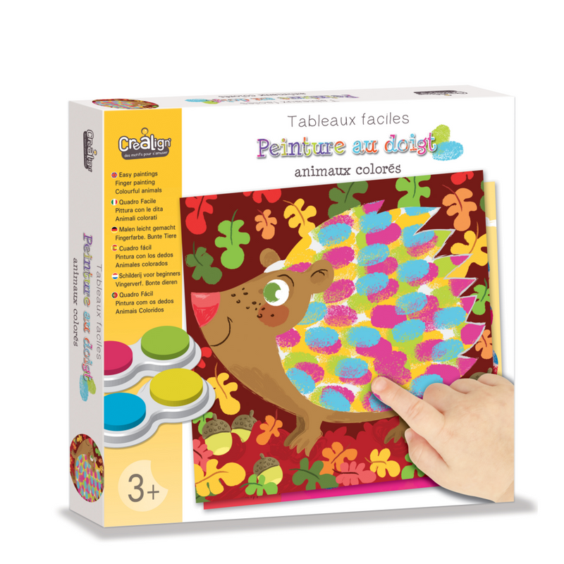 Peinture au doigt facile - Animaux colorés