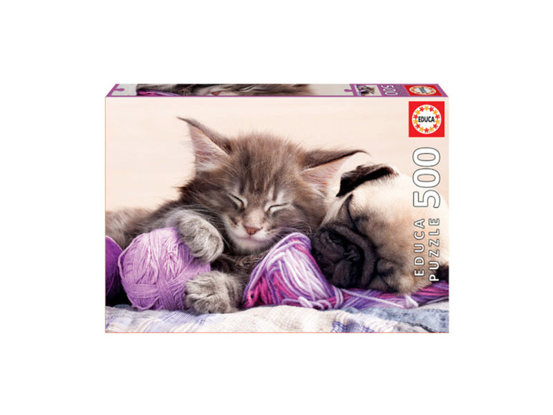 Puzzle 500: Chaton et Chiot