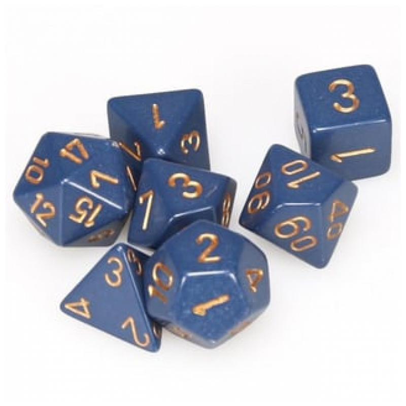 Opaque: 7Pc Dusty Blue / Copper - Dés
