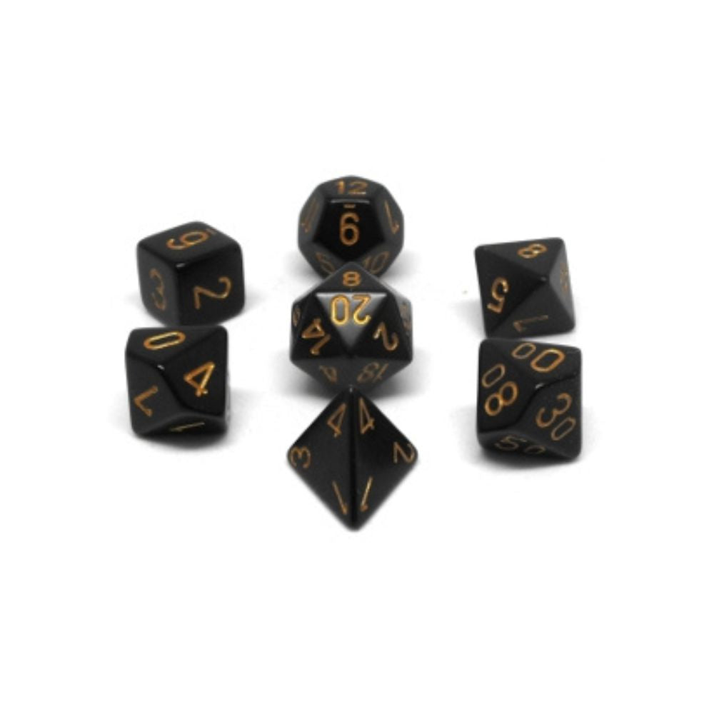 Opaque: 7Pc Black/Gold - Dice