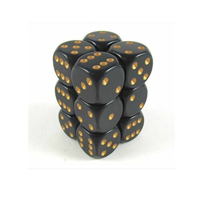 Chessex 12D6 Opaque Noir/Or Dice - Dés Accessoires - Dés - Classiques