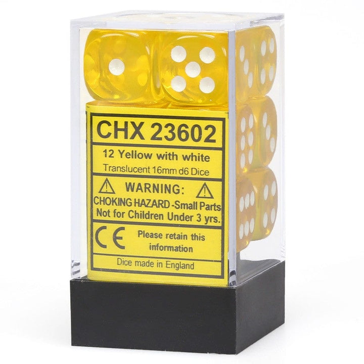 Translucent: 12D6 Yellow/White Accessoires - Dés - Classiques