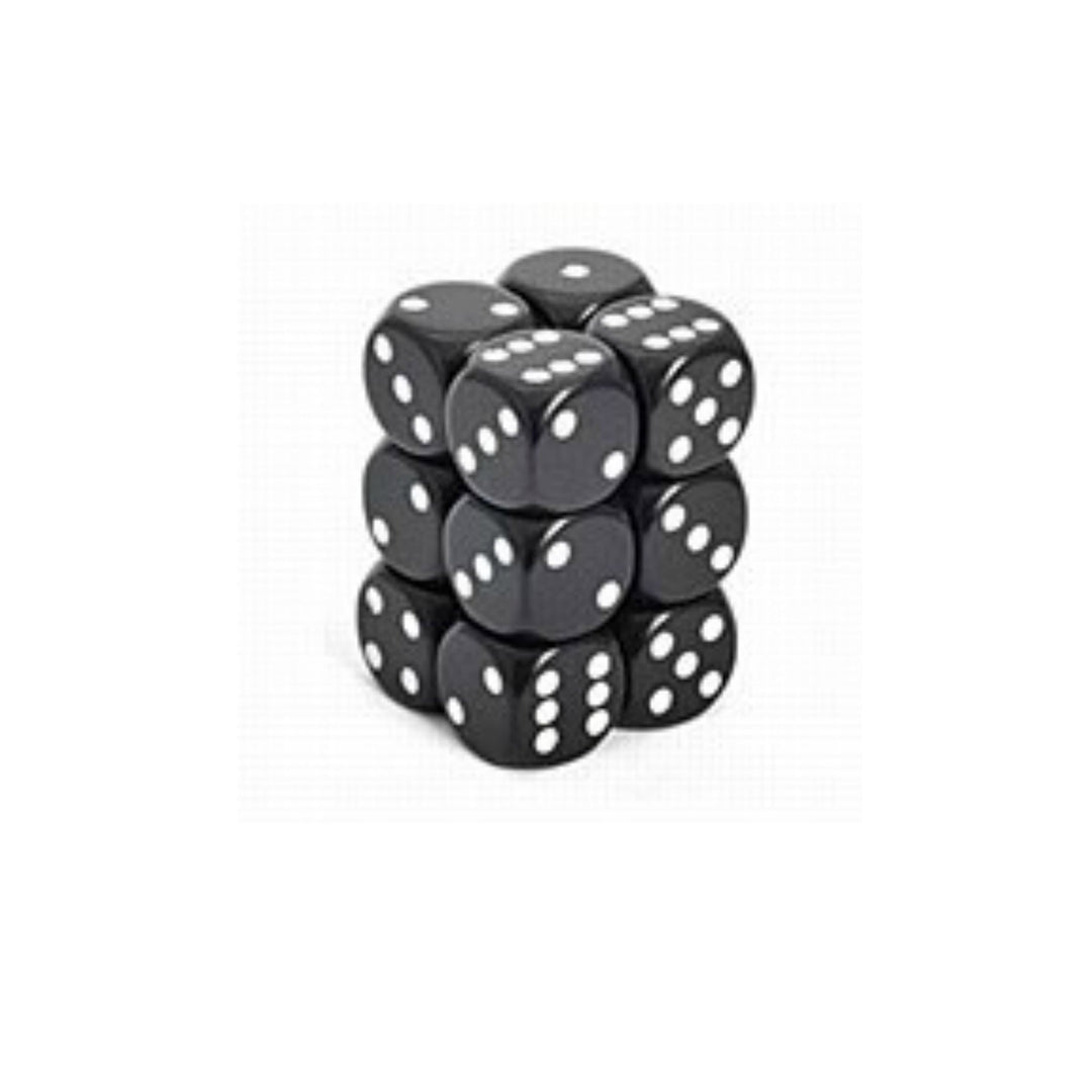 Dés Opaque: 12D6 Noir / Blanc Cartables et portfolios - Dés - Traditionnel