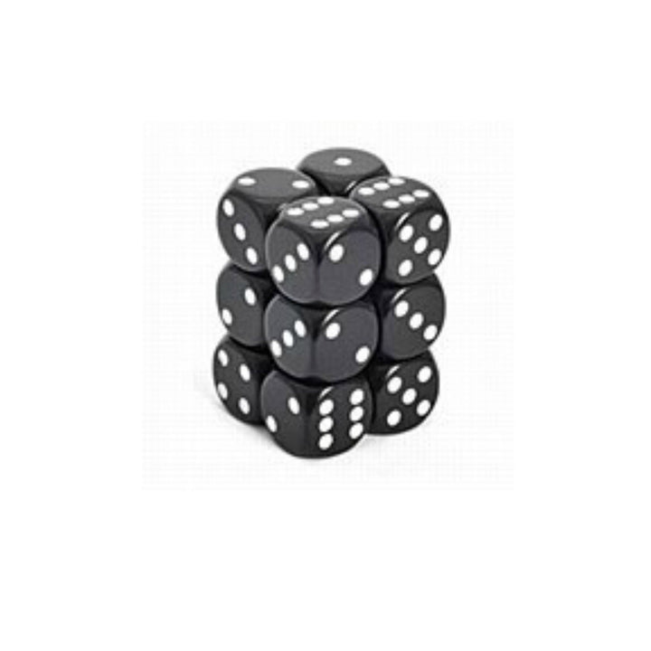 Dés Opaque: 12D6 Noir / Blanc Cartables et portfolios - Dés - Traditionnel