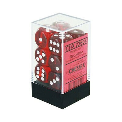 Translucent: 12D6 Red/White Cartables et portfolios - Dés - Traditionnel