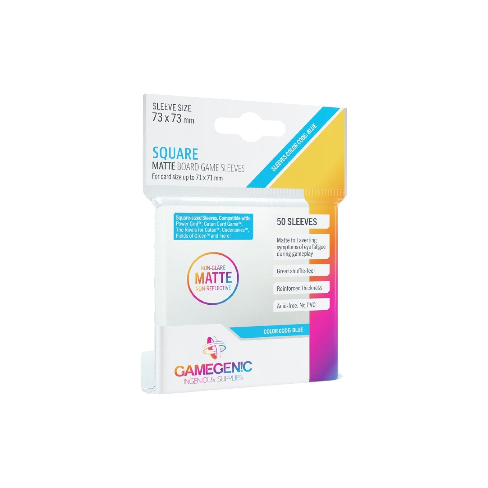 Gamegen!c Board Game Sleeves Matte Square - 73 x 73 mm (50) Cartables et portfolios - Sleeves - Carré