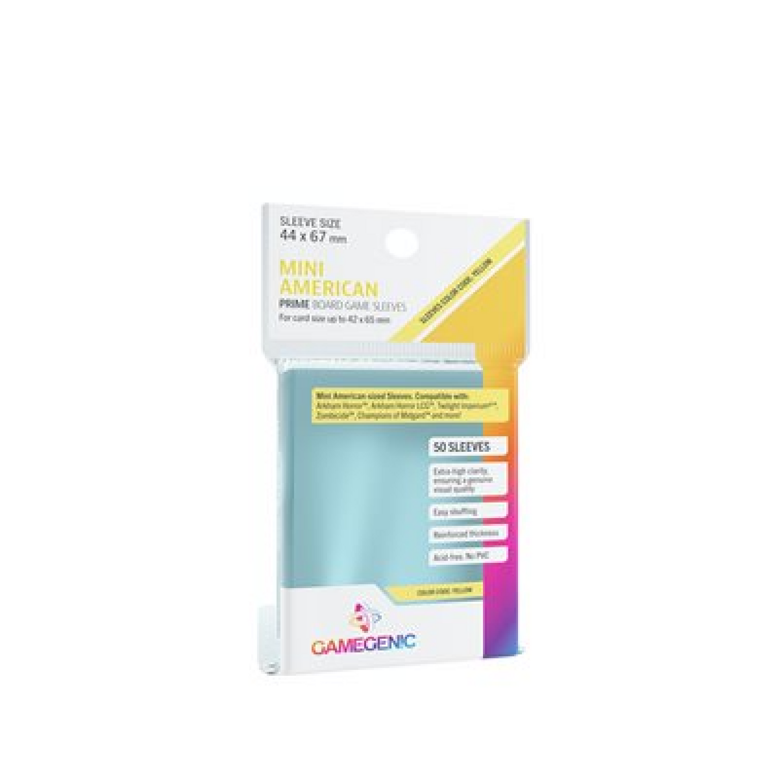Gamegen!c Board Game Sleeves Prime Mini American - 44 x 67 mm (50) Cartables et portfolios - Sleeves - Mini-américaine