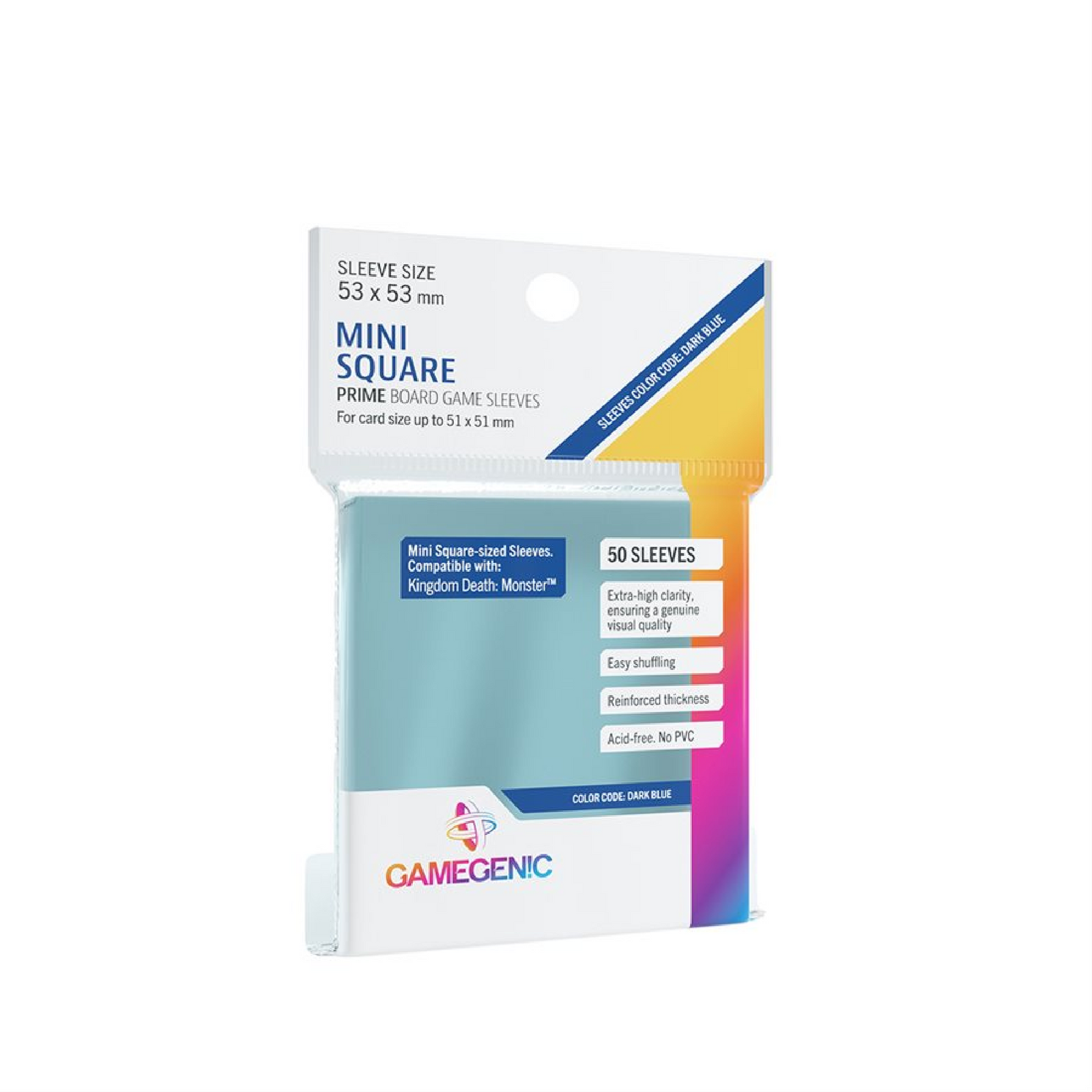 Gamegen!c Board Game Sleeves Prime Mini Square - 53 x 53 mm (50) Cartables et portfolios - Sleeves - Petit carré