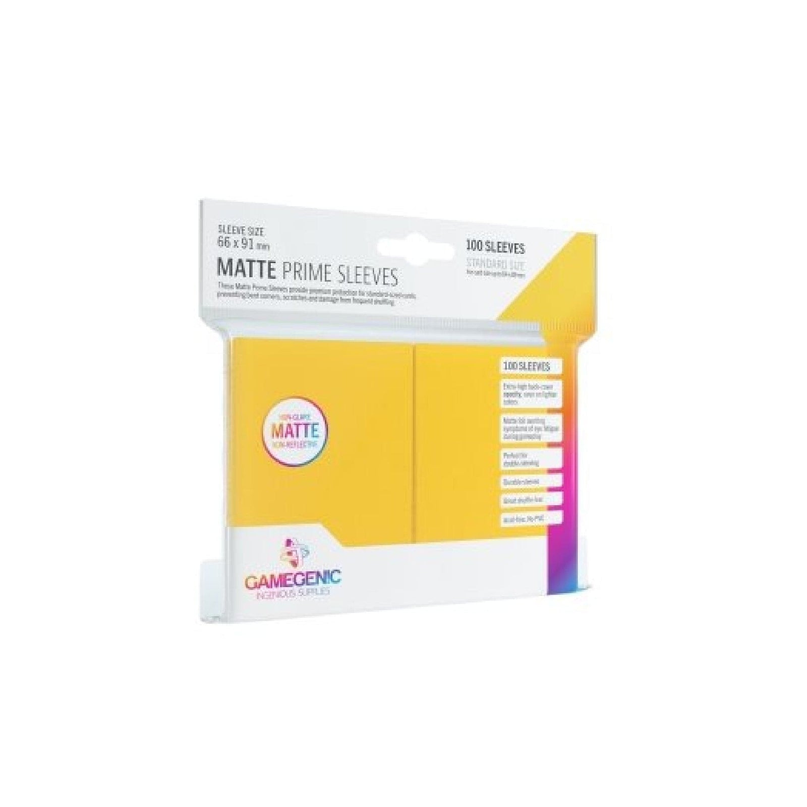 Sleeves: Matte Prime Yellow 66x91mm (100) Cartables et portfolios - Sleeves