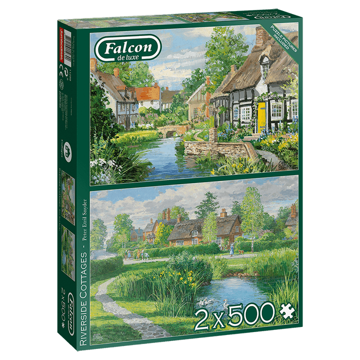 Puzzle 2X500: Riverside Cottages CASSE-TÊTE - 400 - 550 morceaux