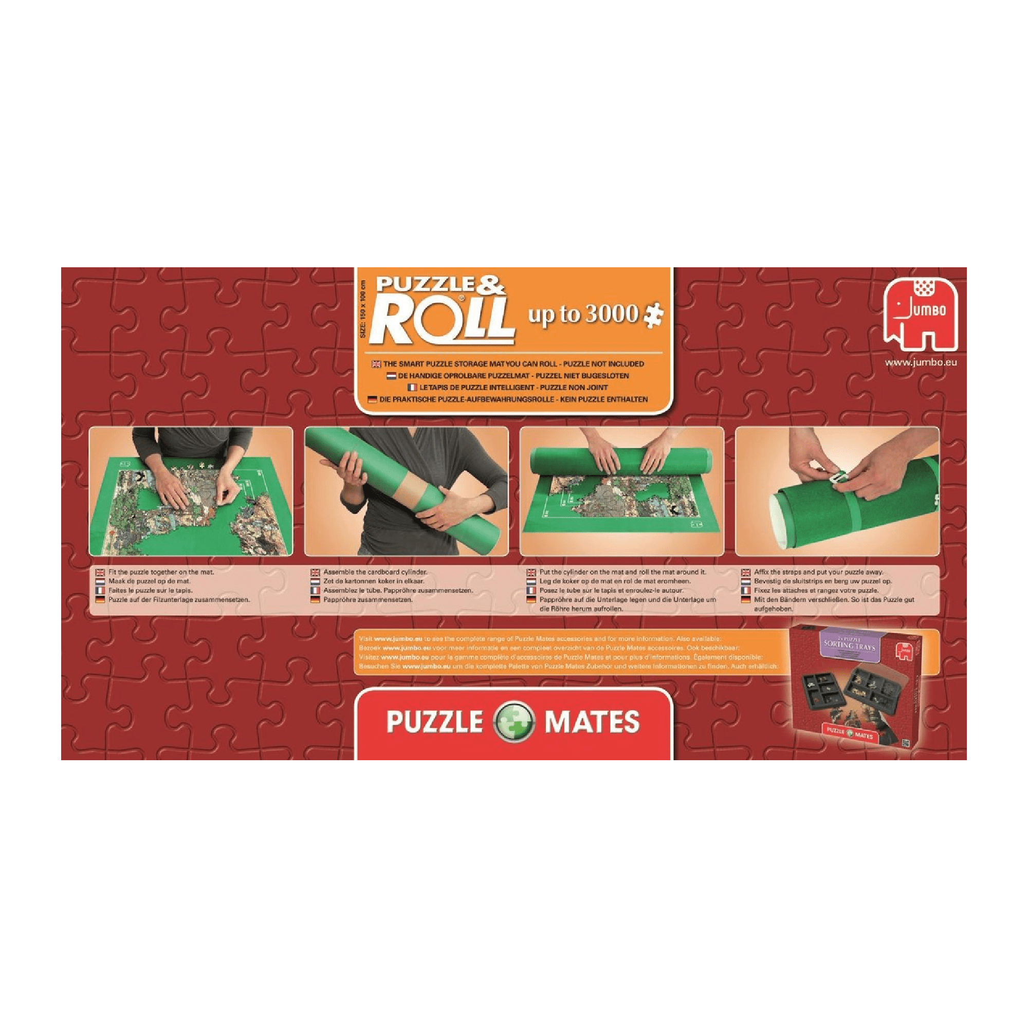 Tapis De Rangement Pour Puzzle - 66x100 Cm, Feutre, Rouleau Avec Sangles - Pour Puzzles Jusqu'à 1500 Pièces - 10