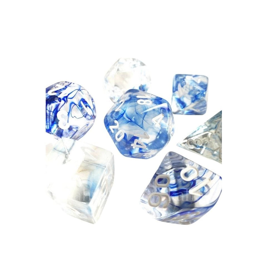 Chessex D7 Nebula Dark Blue/White Dice - Dés Cartables et portfolios - Dés - Jeux de rôle