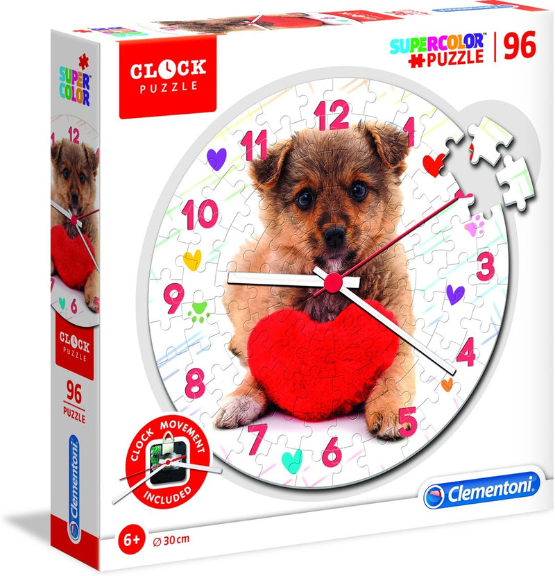 Puzzle 96: Horloge - Mignon Chiot