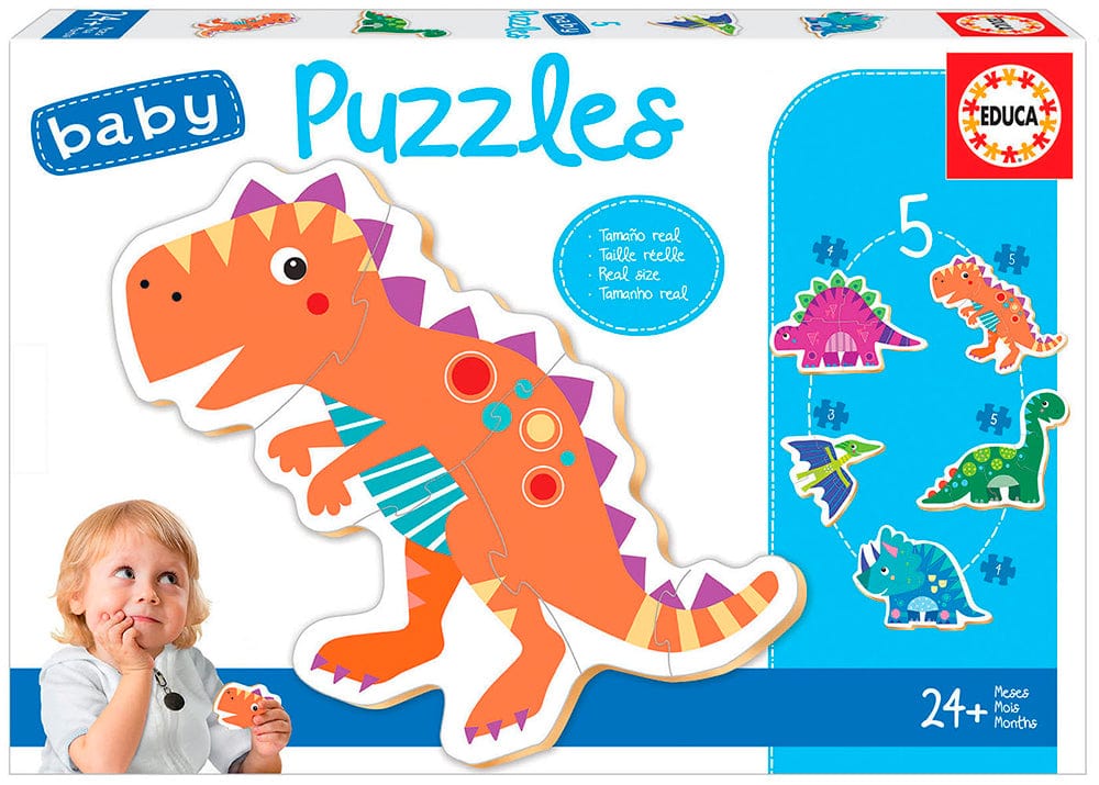Dinosaur 5 puzzles CASSE-TÊTE - 2 - 24 morceaux