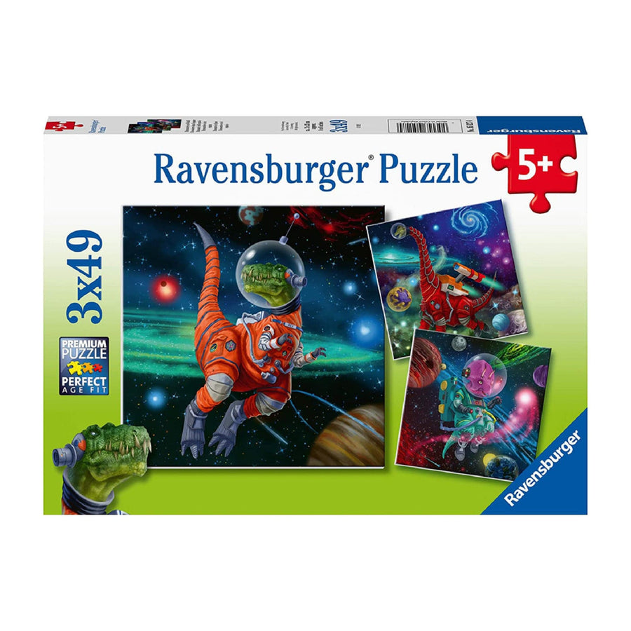 Dinosaurs in Space 3 x 49 pc Puzzle CASSE-TÊTE - 50 - 99 morceaux