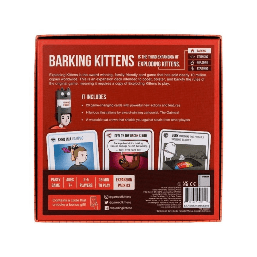 Exploding Kittens - Exp. Barking kittens (EN) JEUX - Ambiance-Party
