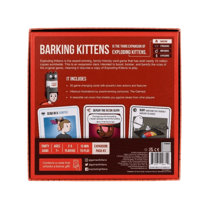 Exploding Kittens - Exp. Barking kittens (EN) JEUX - Ambiance-Party