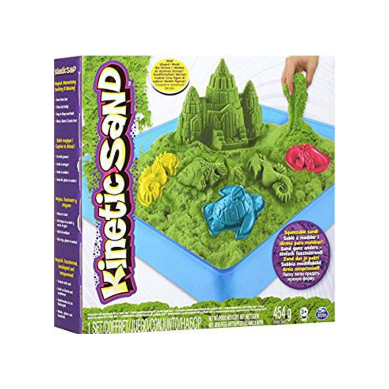 Kinetic Sand: Bac et moules à sable vert