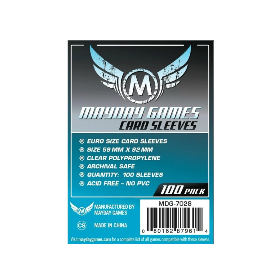 Sleeves: Mayday Standard European 59x92mm JEUX - Cartes et Accessoires