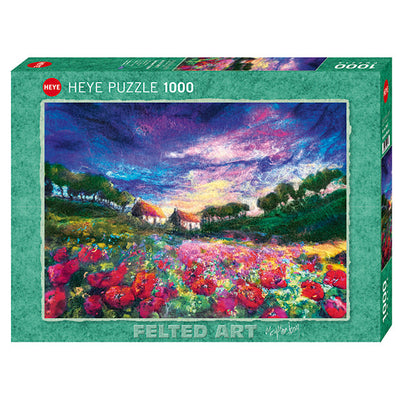 Puzzle 1000: Sundown Poppies - Felted Art