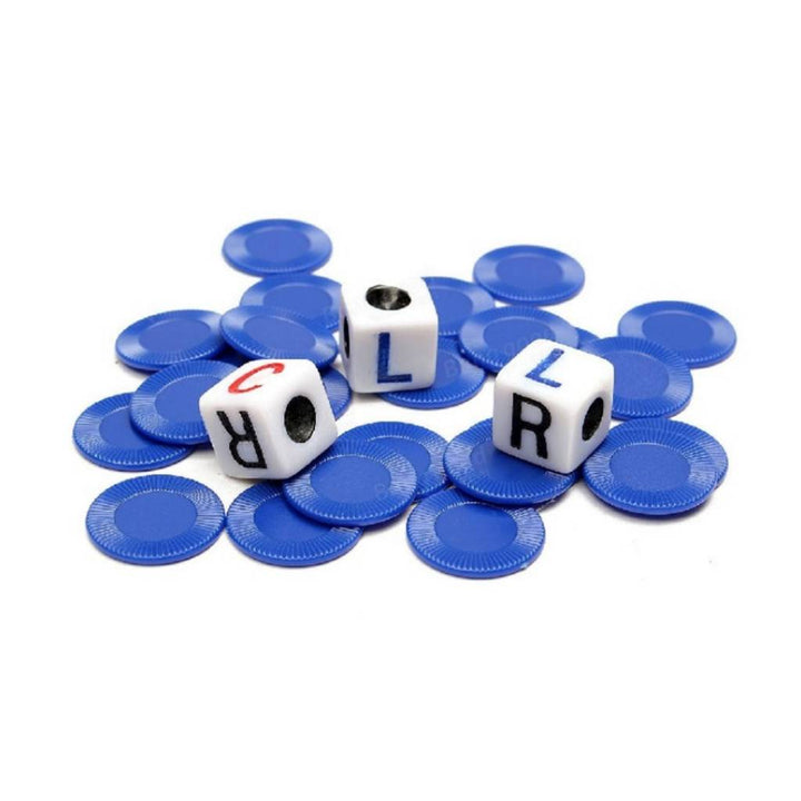 LCR Left Center Right Dice Game Tin, jeu de société familial
