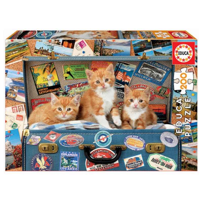 Puzzle 200: Petits chats voyageurs