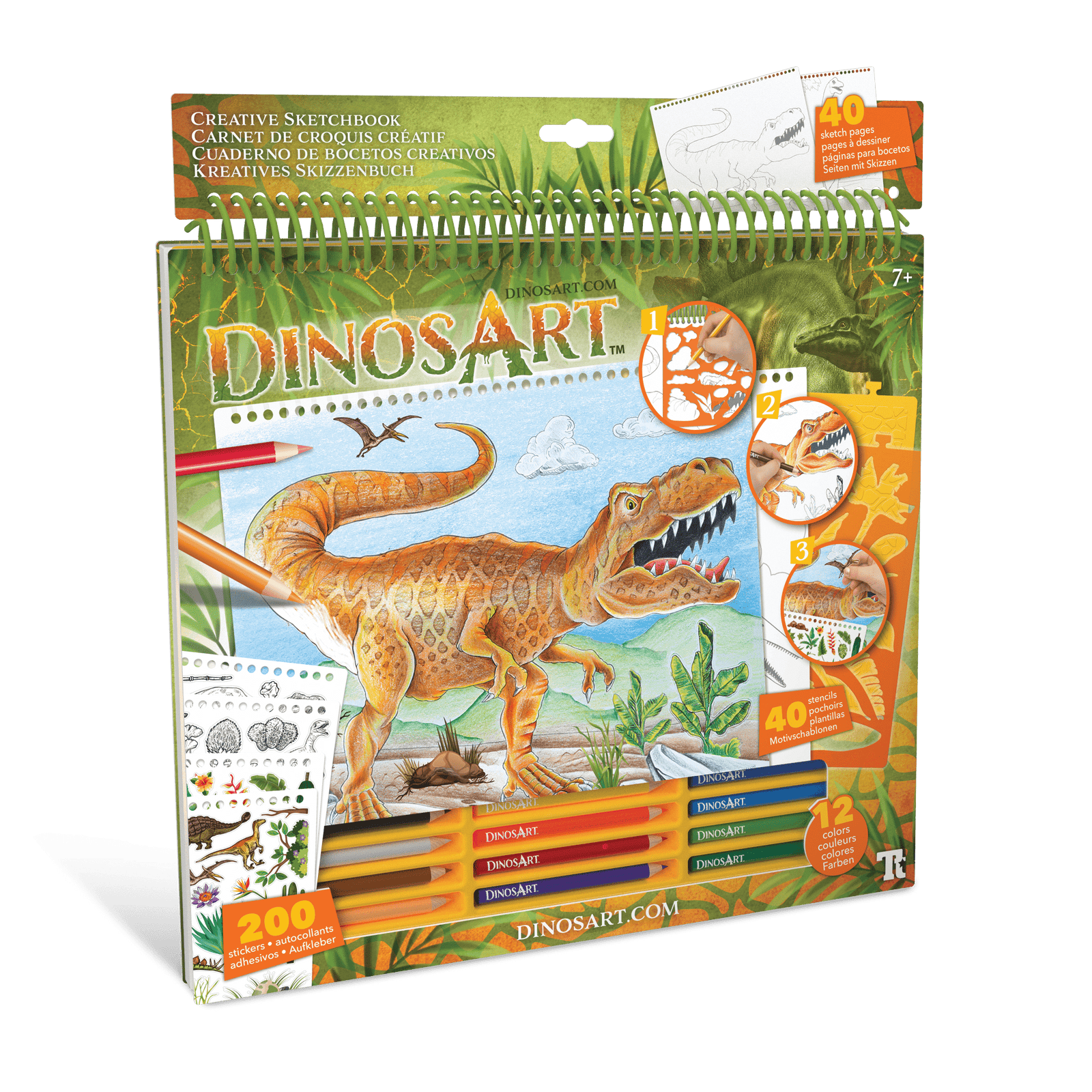 DinosArt: Grand carnet croquis créatif PASSE-TEMPS - Cahiers d'activités