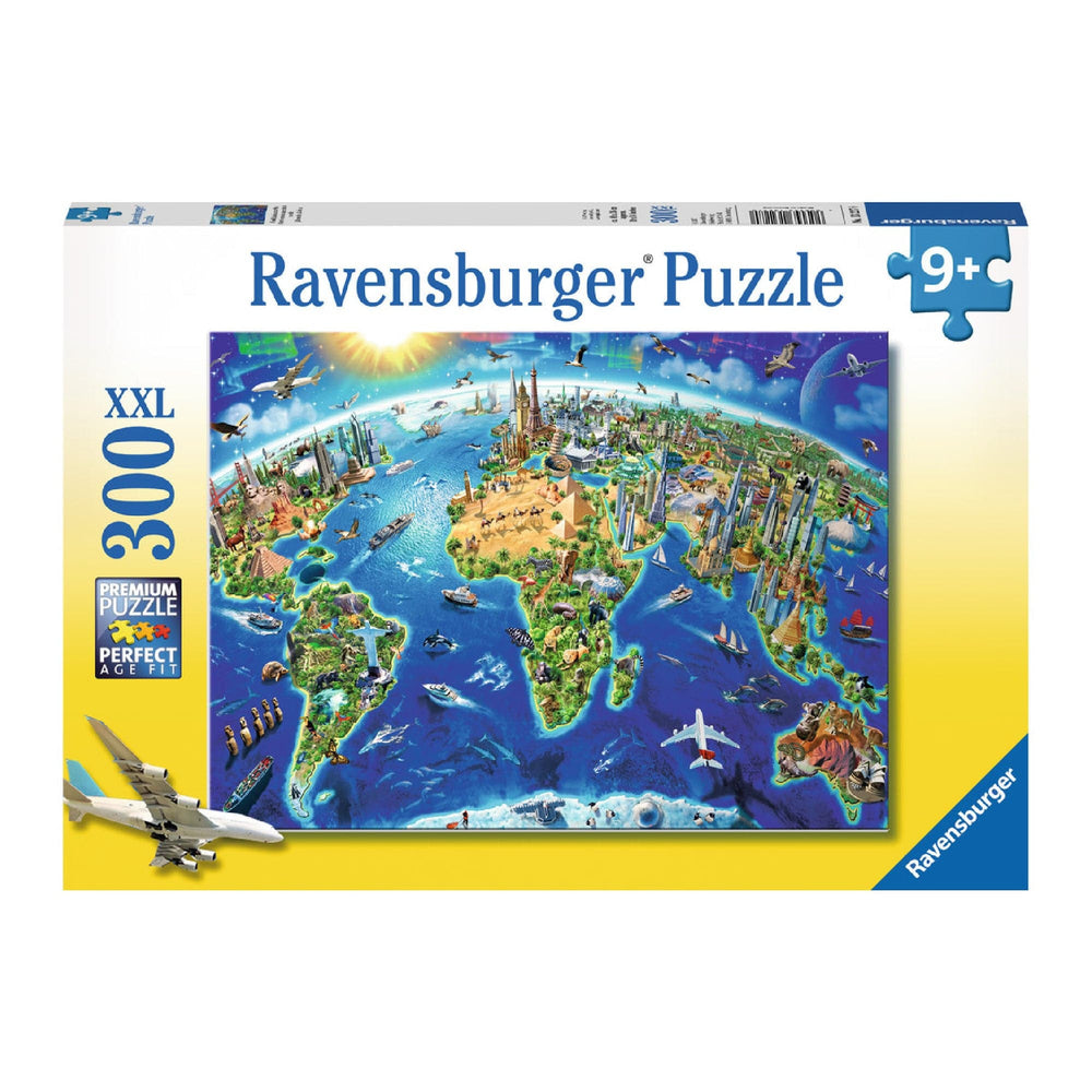 Puzzle 300 XXL: Carte des monuments du monde CASSE-TÊTE - 300 - 375 morceaux