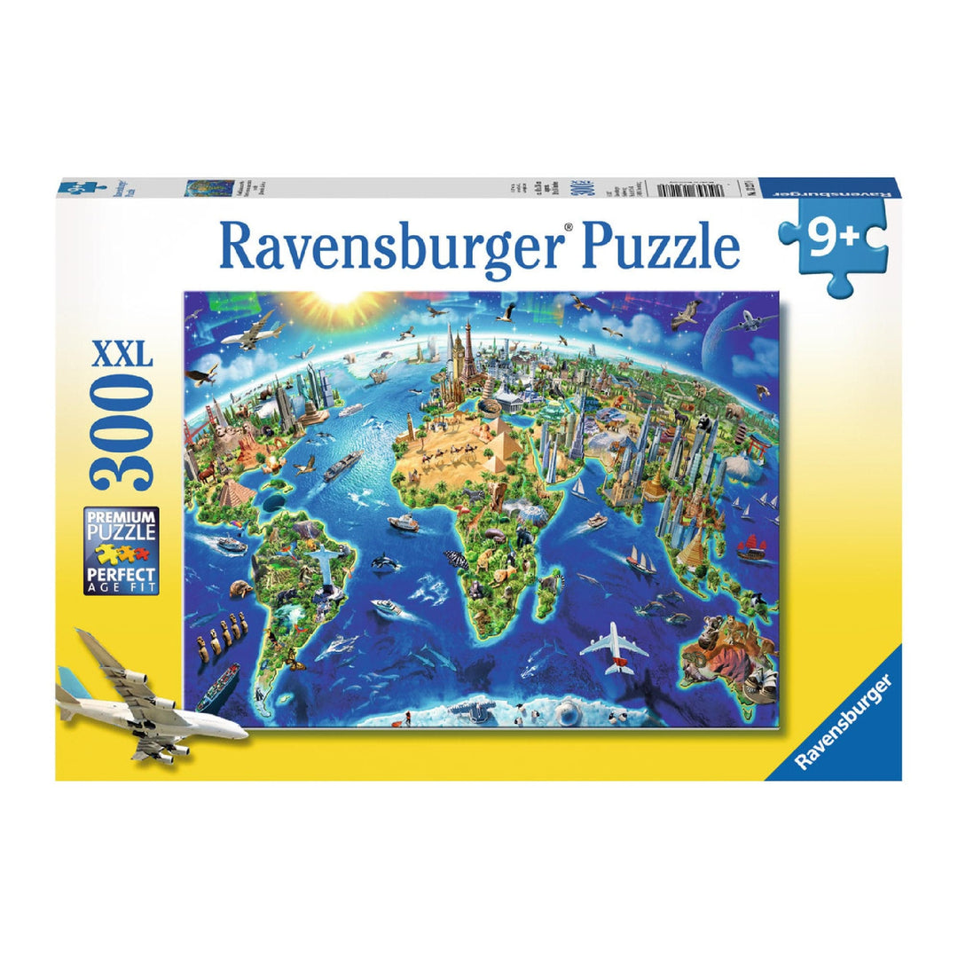 Puzzle 300 XXL: Carte des monuments du monde CASSE-TÊTE - 300 - 375 morceaux