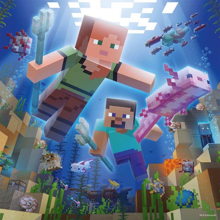 Puzzle 3x49: Biomes de Minecraft CASSE-TÊTE - 100 - 150 morceaux