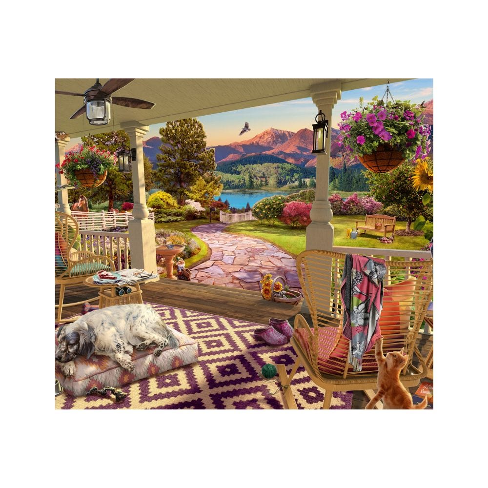 Puzzle 750: Cozy Front Porch Views CASSE-TÊTE - 600 - 900 morceaux