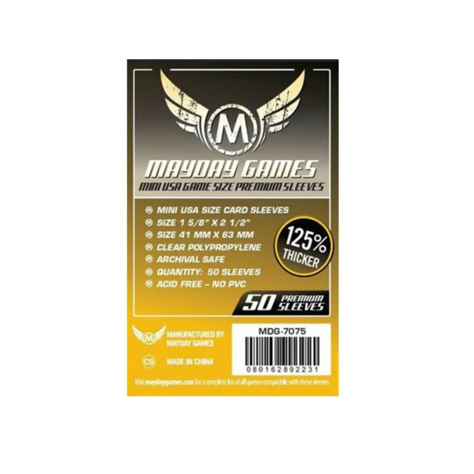 Sleeves: Premium Mini American 41x63mm (50) JEUX - Cartes et Accessoires