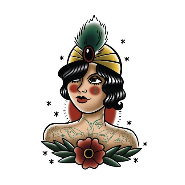 Tatouage 3X4: La jeune femme PASSE-TEMPS - Bricolages